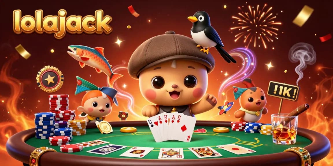 Join the fun at lolajack Casino as baby Nessie plays poker with gamified excitement.
