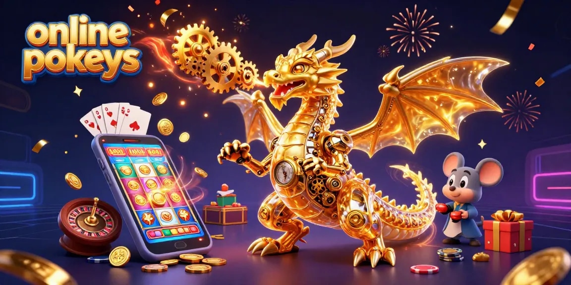 Engage with online pokies through a golden dragon and mouse engineer's 3D casino adventure