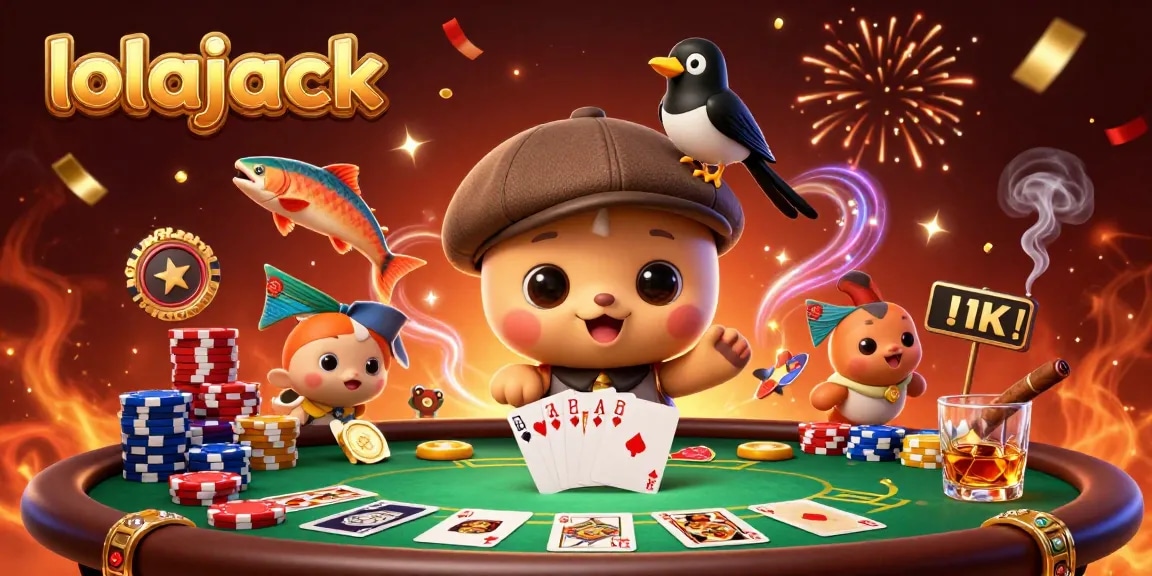 Join the fun at lolajack Casino as baby Nessie plays poker with gamified excitement.